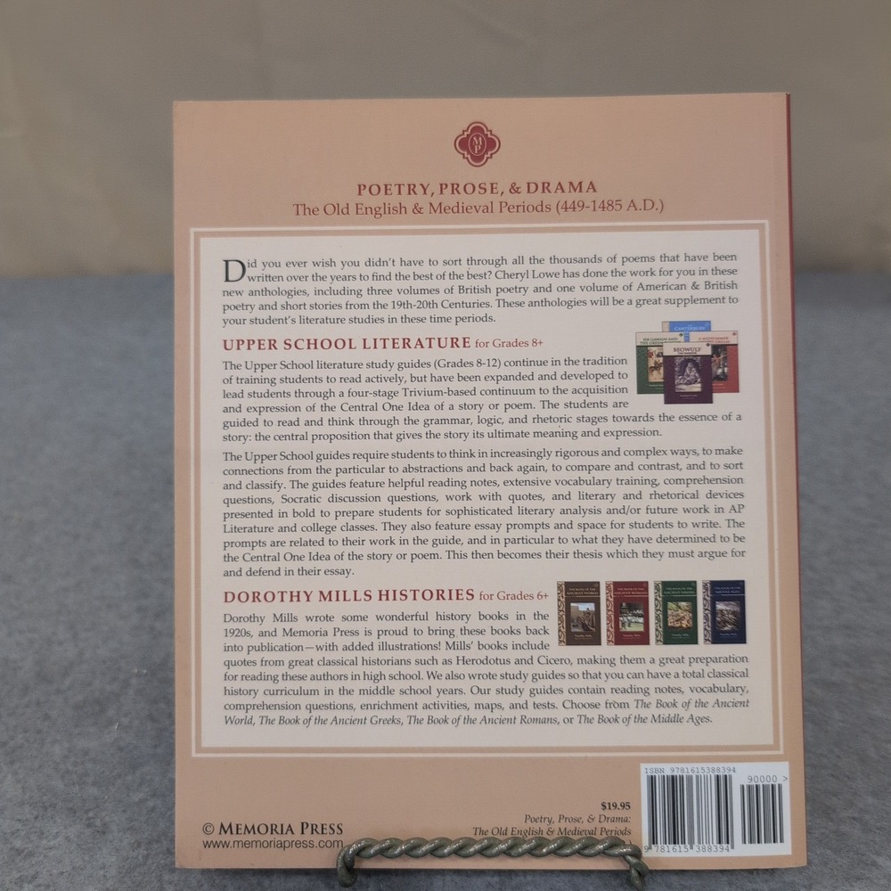 Memoria Press Poetry Prose & Drama The Old English & Medieval Periods Book 1 - Picture 2 of 4